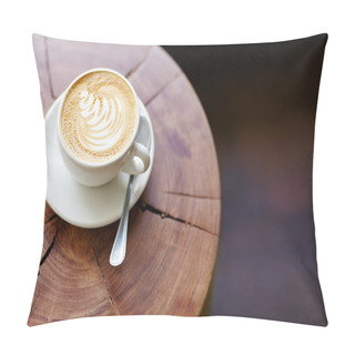 Personality  Cappuccino On Wooden Stump Pillow Covers