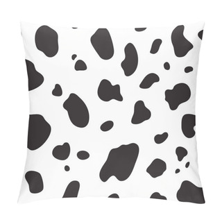 Personality Cow Seamless Pattern. Black And White Cow Spots. Vector Pillow Covers