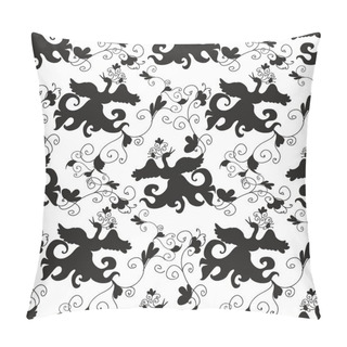 Personality  Birds Monochrome Seamless Pattern Pillow Covers