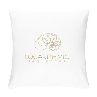 Personality  Sacred Geometry Logo Template. Logarithmic Sequences. Fibonacci Spiral Logo Design. Golden Ratio. Flower Of Life. Divine Proportion Pillow Covers