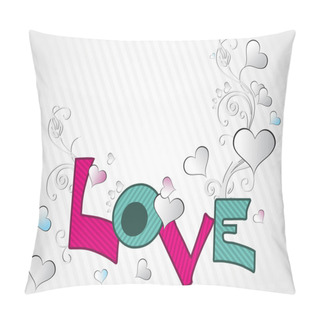 Personality  Swirl Design With Love Background Pillow Covers