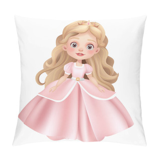 Personality  3D Illustration Of A Cute Princess Doll With A Beautiful Dress, Crown, And Beautiful Face. Magical Princess, Perfect For Fairy Tale Themes. The Character Is Isolated Not AI Generated. Pillow Covers
