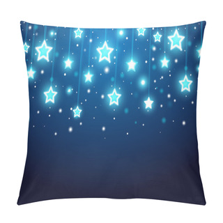 Personality  Christmas Background With Stars Pillow Covers