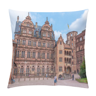 Personality  Heidelberg, Germany, September 17, 2020: View Of The Main Courtyard Of The Palace In Heidelberg, Germany Pillow Covers