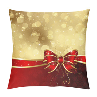 Personality  Christmas Card With Bow Pillow Covers