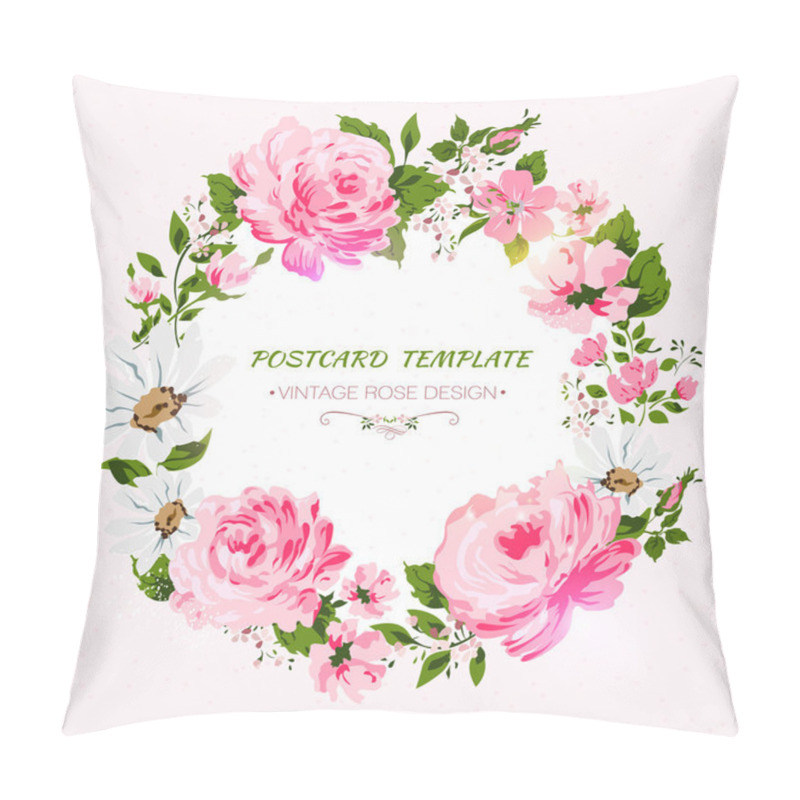 Personality  Border Of Flowers With All Good Wishes Text.  Pillow Covers