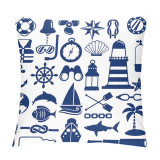 Personality  Nautical Icons Pillow Covers