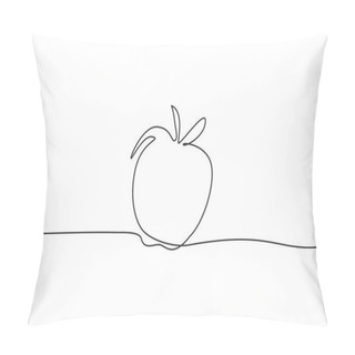 Personality  Continuous One Line Drawing Fresh Apple Fruit. Food For Packed Meal At School. Lunch Packed Hand Drawn Minimalism Concept. Single Line Draw Design For Education Vector Graphic Illustration Pillow Covers