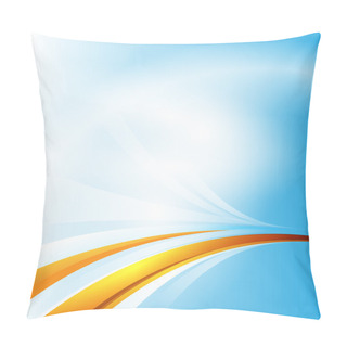 Personality  Abstract Vector Blue Background With Yellow Lines Pillow Covers