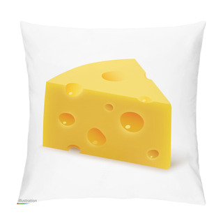 Personality  Triangular Piece Of Cheese. Vector Pillow Covers