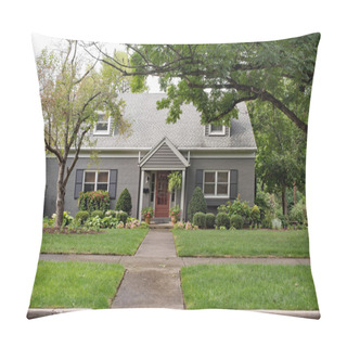 Personality  Gray Brick Cape Cod House On Overcast Day Pillow Covers