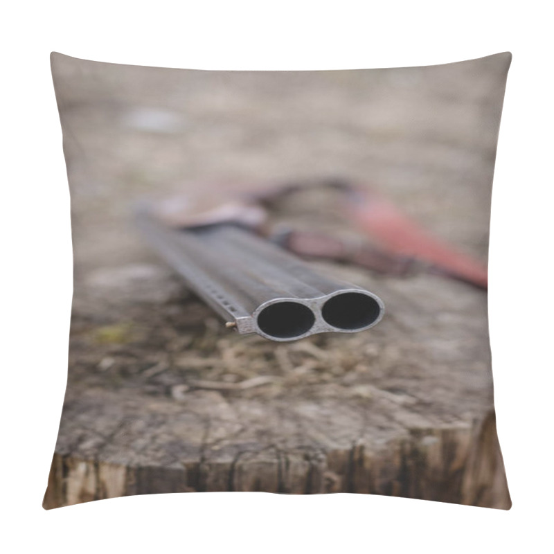 Personality  Close Up Of Rifle In Woods Pillow Covers