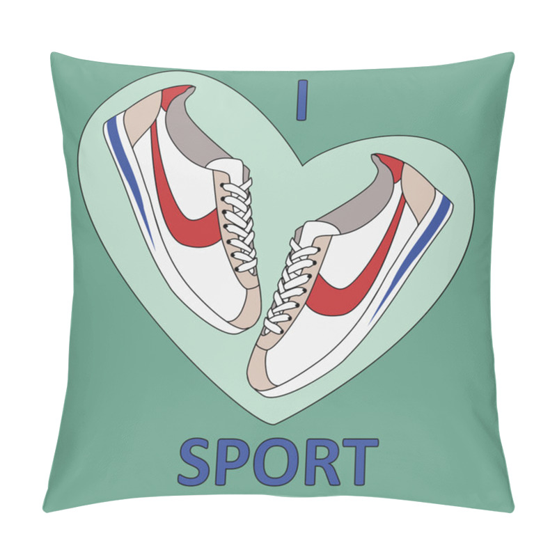 Personality  Vetor Background. I Love Sport.  Pillow Covers
