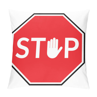 Personality  Stop Sign On White Backgroun Pillow Covers