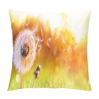 Personality  Dandelion In Field At Sunset - Freedom To Wish Pillow Covers