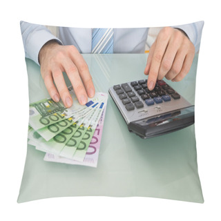 Personality  Man With Banknotes And Calculator Pillow Covers