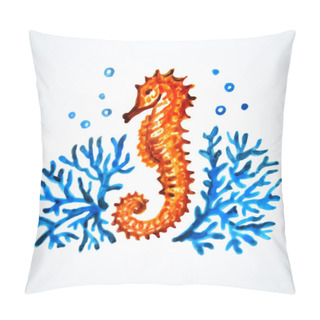 Personality  Hand Painted Seahorse Pillow Covers