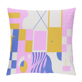 Personality  Modern Artwork Of Abstract Unusual Composition Made With Geometrical Shapes And Elements. Simple Geometry Vector Background Useful For Web Design, Business Cards, Invitation, Poster, Fashion Prints. Pillow Covers