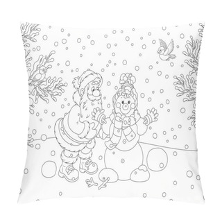 Personality  Santa And Snowman Pillow Covers