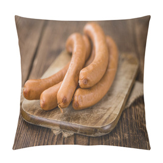 Personality  Sausages  On Rustic Wooden Background  Pillow Covers