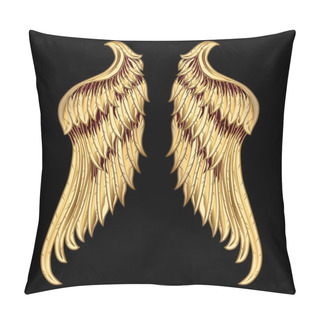Personality  Decorative Golden Wings Pillow Covers