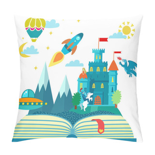 Personality  Open Book With Rocket Pillow Covers
