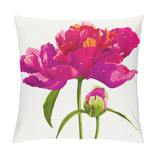 Personality  Red Peony Flower Pillow Covers