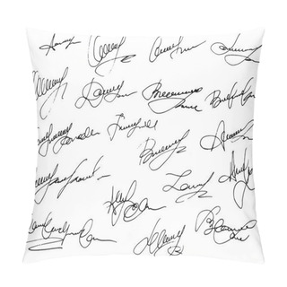 Personality  Hand Drawn Vector Illustration Of Unreadable Text White Background Pillow Covers