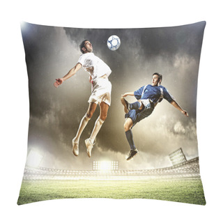 Personality  Two Football Players Striking The Ball Pillow Covers
