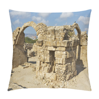 Personality  Ruins Of Saranta Colones Castle In Paphos, Cyprus. Pillow Covers