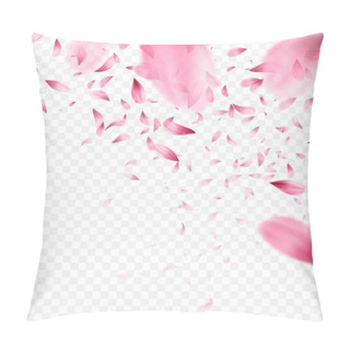 Personality  Pink Sakura Falling Petals Background. Vector Illustration Pillow Covers