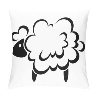 Personality  Sheep. Vector Black Silhouette. Pillow Covers