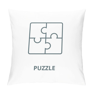 Personality  Puzzle Vector Line Icon, Linear Concept, Outline Sign, Symbol Pillow Covers