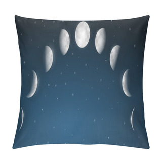 Personality  Moon Phases Vector Pillow Covers