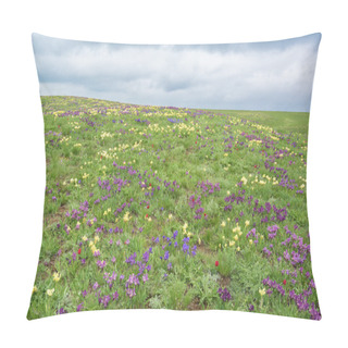 Personality  Spring Landscape With Blossoming Wild Flowers Pillow Covers