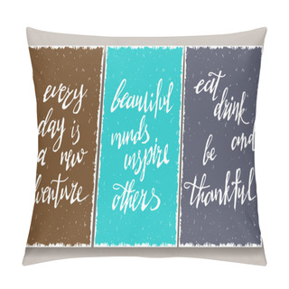 Personality  Modern Typographic Poster. Enjoy Every Moment. Vector Quotes Pillow Covers