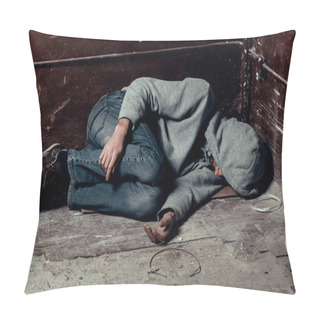 Personality  Homeless Guy Sleeps On The Floor In The Slums Pillow Covers