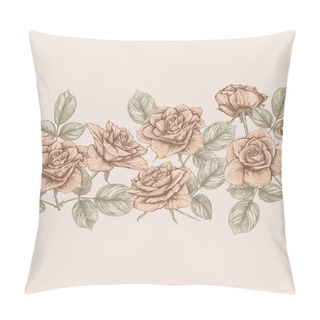 Personality  Seamless Pattern With Roses Flowers. Pillow Covers