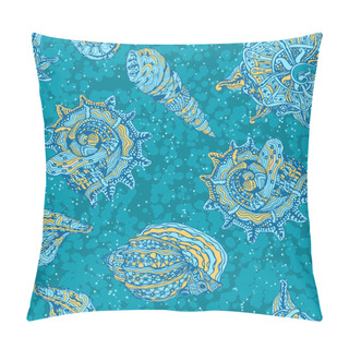Personality  Vector Seamless Pattern With Abstract Shells. Pillow Covers