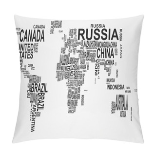 Personality  World Map With Country Name Pillow Covers