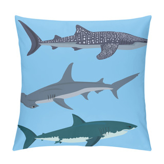 Personality  Collection Of Sharks Vector Illustration Pillow Covers