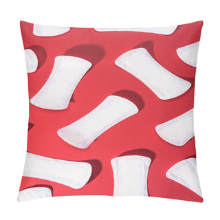 Personality  Top View Of Collection Of Daily Liners On Red Pillow Covers