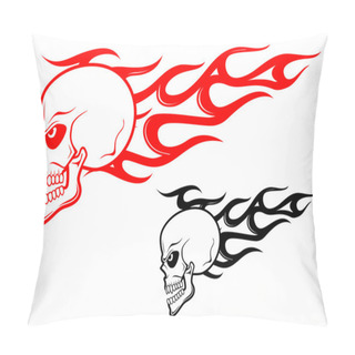 Personality  Danger Skull With Flames Pillow Covers
