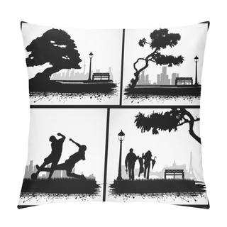 Personality  In The Park. Pillow Covers