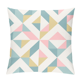 Personality  Abstract Geometry In Retro Colors, Diamond Shapes Geo Pattern Pillow Covers