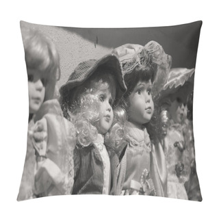 Personality  Beautiful Porcelain Dolls. Stock Photo. Pillow Covers