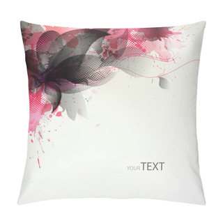 Personality  Abstract Artistic Background With Floral Element And Colorful Blots. Pillow Covers