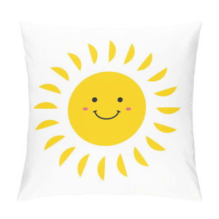 Personality  Cute Smiling Suns. Smile Sun. Emoji. Summer Sun. Vector Illustration. Pillow Covers