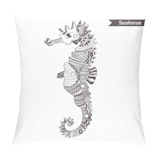 Personality  Seahorse. Hand Drawn Pillow Covers
