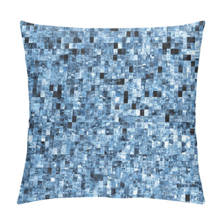 Personality  A Blocky Blue Abstract Pattern In A Grungy Urban Style  Pillow Covers